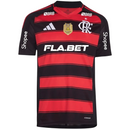 Camisa Flamengo I 25/26 - Patch + Patrocínios - Vermelha e Preta