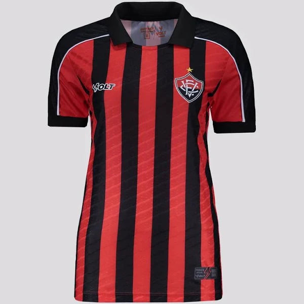 Camisa Vitoria Feminino 25/26 - Preta e Vermelha